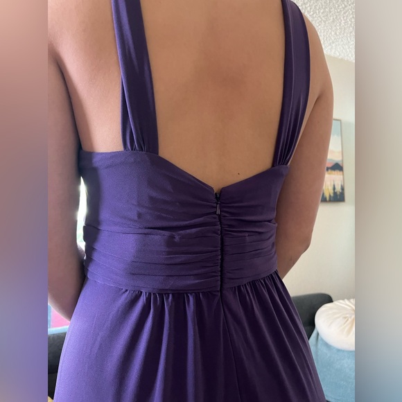 Amsale Jersey Halter A line Floor length Dress Gown Sz 6 & 8 - Picture 5 of 5